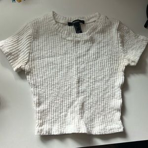 forever21 white ribbed baby tee